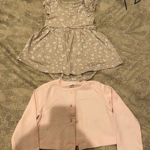 Carter’s baby girl dress and sweater.